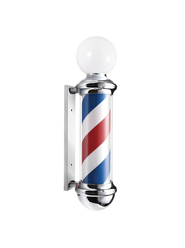 Barber Pole con Palla Luminosa – Insegna Rotante Luminosa da Esterno per Barber Shop
