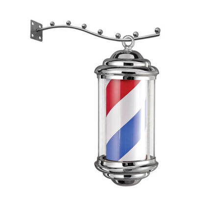 Barber Pole Mini con Staffa – Insegna Luminosa Compatta da Parete per Barber Shop