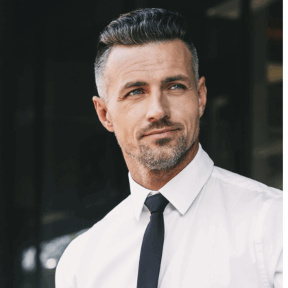 Toupet Parrucchino Uomo – Base Q6 con Capelli Naturali